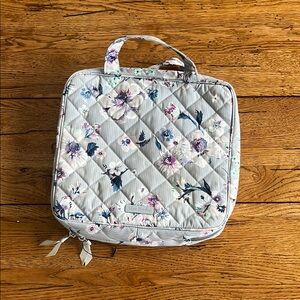 Vera Bradley Gray Quilted Cosmetic Bag with Floral Design